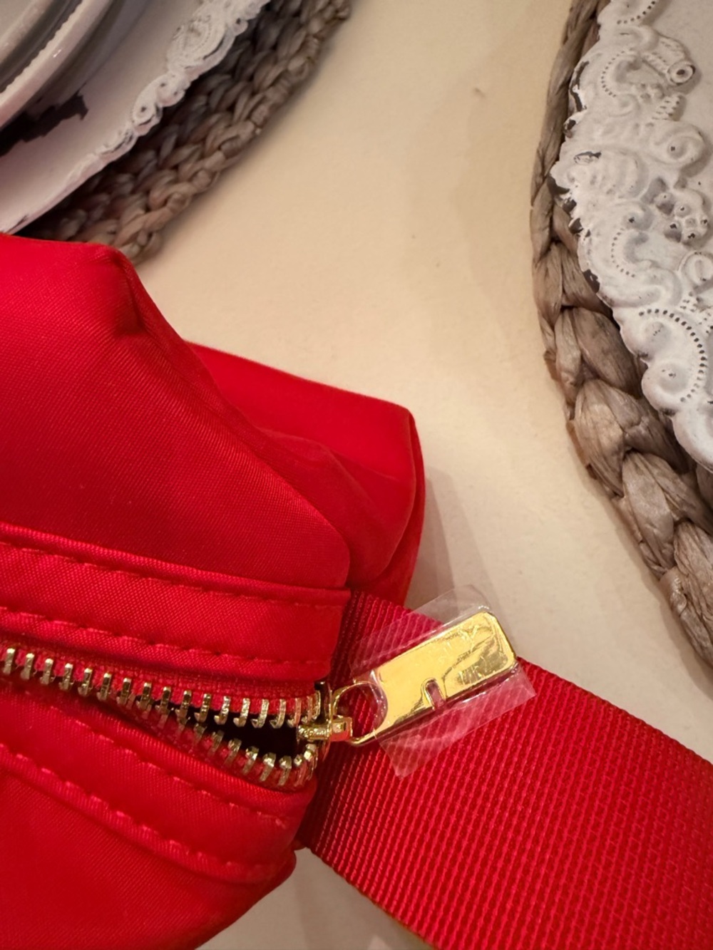 Burberry Red Nylon Travel Cosmetic Pouch with Wrist Strap - Picture 4 of 7